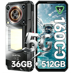 Oukitel WP56 6,8" 36 Go, 512 Go, 16 000 mAh, 120 Hz, 108 Mpx, Android 15 noir