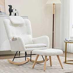 Acheter ByteLike Fauteuil à bascule design en peluche blanche