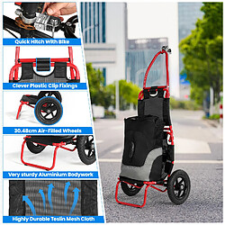 Avis LIZIFLY Remorque pour vélo - Chariot de courses - Pliable - Charge max 20 kg - 140x62 x30cm