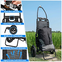 Acheter LIZIFLY Remorque pour vélo - Chariot de courses - Pliable - Charge max 20kg - 14 x62x 30cm