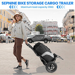 LIZIFLY Remorque pour vélo - Chariot de courses - Pliable - Charge max 20kg - 14 x62x 30cm pas cher