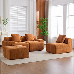 Acheter STILVORA Canapé d'angle modulable 268/102/78 cm orange en tissu sans montage