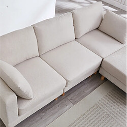 Acheter STILVORA Canapé d'angle 235/152/78 cm beige en polyester avec méridienne modulable