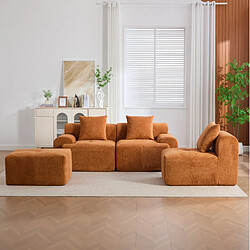 Avis STILVORA Canapé d'angle modulable 268/102/78 cm orange en tissu sans montage