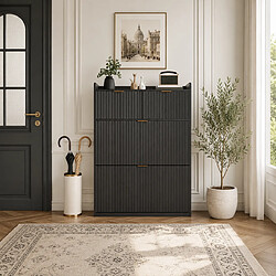 Avis MEXUS Meuble à Chaussures Slim, Armoire à Chaussures avec 2 Tiroirs, 80x24x110cm, Noir