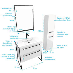 Acheter Aurlane Ensemble meuble salle de bain 80 cm avec colonne
