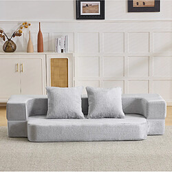 Acheter STILVORA Canapé convertible 2 places gris clair en mousse sans montage