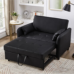 Avis STILVORA Canapé-lit 156/100 cm noir antique en PU avec dossier réglable 3 positions