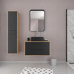 Aurlane Ensemble meuble salle de bain 80 cm avec colonne pas cher