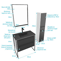 Acheter Aurlane Ensemble meuble salle de bain 80 cm avec colonne