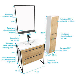 Acheter Aurlane Ensemble meuble salle de bain 80 cm avec colonne