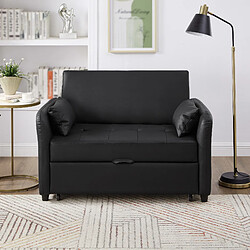 Acheter STILVORA Canapé-lit 156/100 cm noir antique en PU avec dossier réglable 3 positions