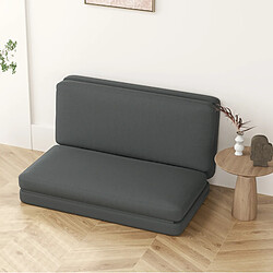 Acheter STILVORA Canapé de sol 138/90/70 cm gris foncé en polyester convertible 3-en-1
