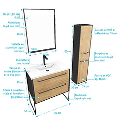 Acheter Aurlane Ensemble meuble salle de bain 80 cm avec colonne