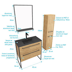 Acheter Aurlane Ensemble meuble salle de bain 80 cm avec colonne