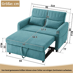 STILVORA Canapé-lit 166/95 cm bleu vert antique en mousse avec dossier réglable pas cher