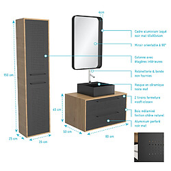 Acheter Aurlane Ensemble meuble salle de bain 80 cm avec colonne