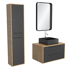 Avis Aurlane Ensemble meuble salle de bain 80 cm avec colonne