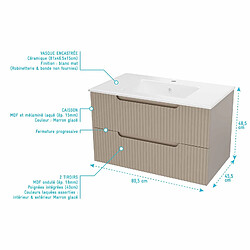Acheter Aurlane Ensemble meuble salle de bain 80 cm avec colonne