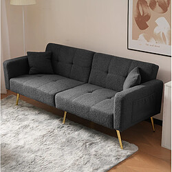 Avis STILVORA Canapé-lit 175/64/72 cm gris antique en mousse avec dossier réglable