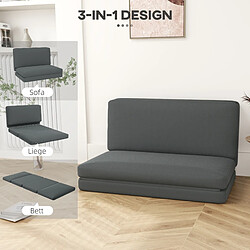 Avis STILVORA Canapé de sol 138/90/70 cm gris foncé en polyester convertible 3-en-1