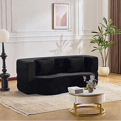 Avis STILVORA Canapé futon noir en mousse haute densité convertible pliable sans montage