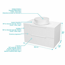 Acheter Aurlane Ensemble meuble salle de bain 80 cm avec colonne
