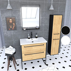Aurlane Ensemble meuble salle de bain 80 cm avec colonne pas cher