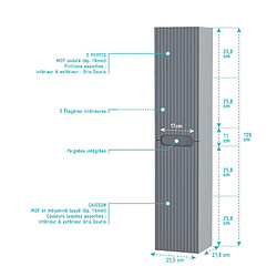 Aurlane Ensemble meuble salle de bain 80 cm avec colonne pas cher