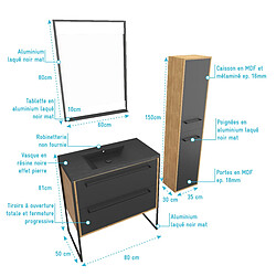 Acheter Aurlane Ensemble meuble salle de bain 80 cm avec colonne