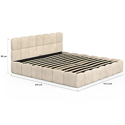 Idmarket Lit coffre double NUAGE pas cher