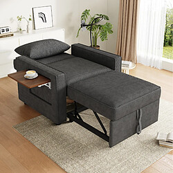 Avis STILVORA Fauteuil convertible 150/93/85 cm gris en velours côtelé avec USB et dossier réglable