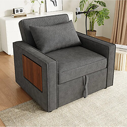 Acheter STILVORA Fauteuil convertible 150/93/85 cm gris en velours côtelé avec USB et dossier réglable