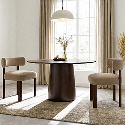 Acheter Smartue Lot de 4 chaises de salle à manger kaki en bois massif, tissu velours