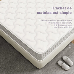 Avis DEWINNER Sommier tapissé 140x190 + matelas à ressorts ensachés 20cm, 9 pieds inclus