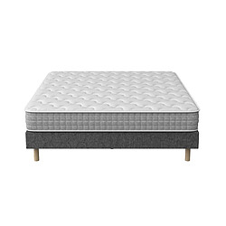 Acheter DEWINNER Sommier tapissé 140x190 + matelas à ressorts ensachés 20cm, 9 pieds inclus