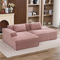 Acheter STILVORA Canapé 235 cm rose bébé en polyester rembourré avec 2 coussins