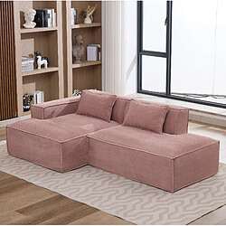 Avis STILVORA Canapé 235 cm rose bébé en polyester rembourré avec 2 coussins