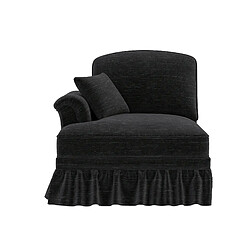 Avis STILVORA Canapé noir en chenille avec jupe amovible et coussin mobile