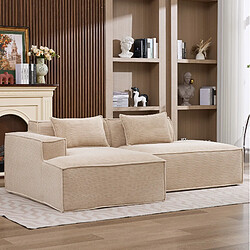 Avis STILVORA Canapé 235 cm kaki en polyester rembourré au tissu facile d’entretien