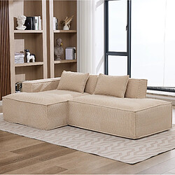 Acheter STILVORA Canapé 235 cm kaki en polyester rembourré au tissu facile d’entretien