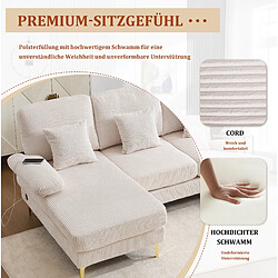 STILVORA Canapé U 265/135/88 cm beige en velours avec LED et port USB pas cher