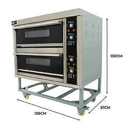 Monstershop Four à Pizza Pâtissier Double Niveaux Triphasé Monophasé Électrique 400° C pas cher