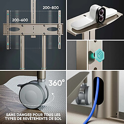 Acheter ONKRON Support TV Roulettes pour 55 - 90",90 kg,VESA 200x200 - 800x600,Champagne TS1871-C