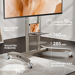 ONKRON Support TV Roulettes pour 55 - 90",90 kg,VESA 200x200 - 800x600,Champagne TS1871-C pas cher