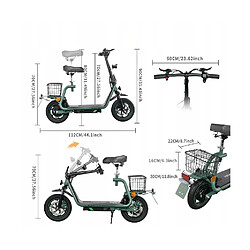Trottinette électrique Pliable TWOFISH M5 PRO-E,moteur 500W,48V 13AH,Vert pas cher