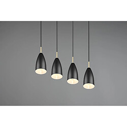 Lustre FARIN noir métal RL 4xE14 dimmable IP20 150cm pas cher