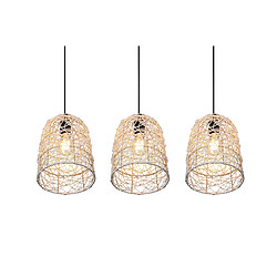 Acheter Suspension LOVIS rotin brun/noir 3xE27 RL 76cm réglable