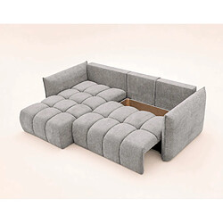 Bestmobilier Ambroise - Canapé d'angle gauche 4 places convertible avec coffre en velours texturé pas cher