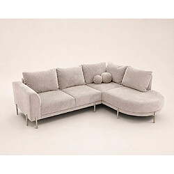 Avis Bestmobilier Gabin - Canapé d'angle droit 5 places en velours texturé
